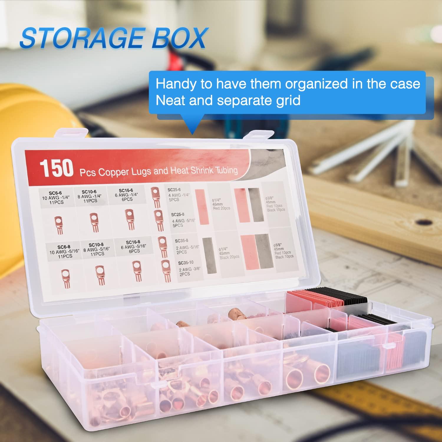 imageNilight 50036R Closed End Crimp Terminal 300 pcs 221616141210 Gauge Nylon Wire Connector Kit2 Years Warranty150PCS Copper Wire Lugs