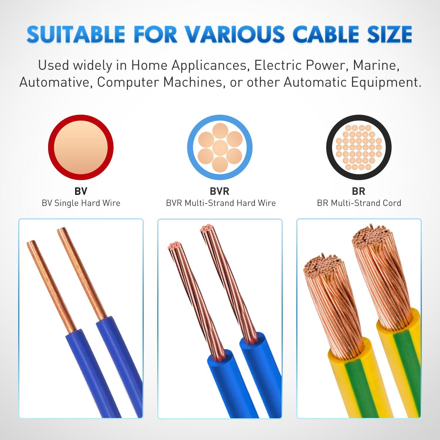 imageNilight 50036R Closed End Crimp Terminal 300 pcs 221616141210 Gauge Nylon Wire Connector Kit2 Years Warranty300PCS 1210 Terminals