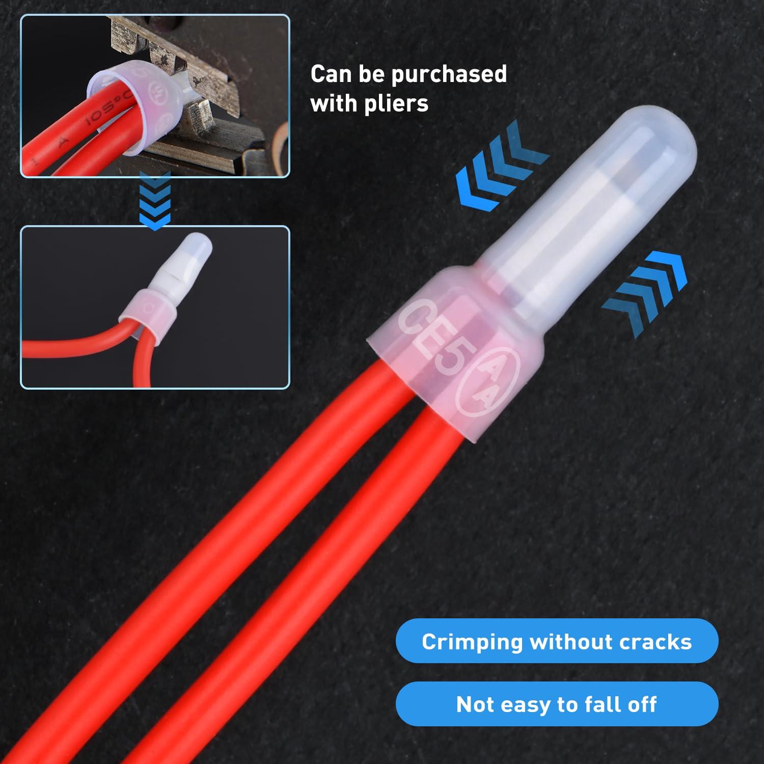 imageNilight 50036R Closed End Crimp Terminal 300 pcs 221616141210 Gauge Nylon Wire Connector Kit2 Years Warranty300PCS 1210 Terminals