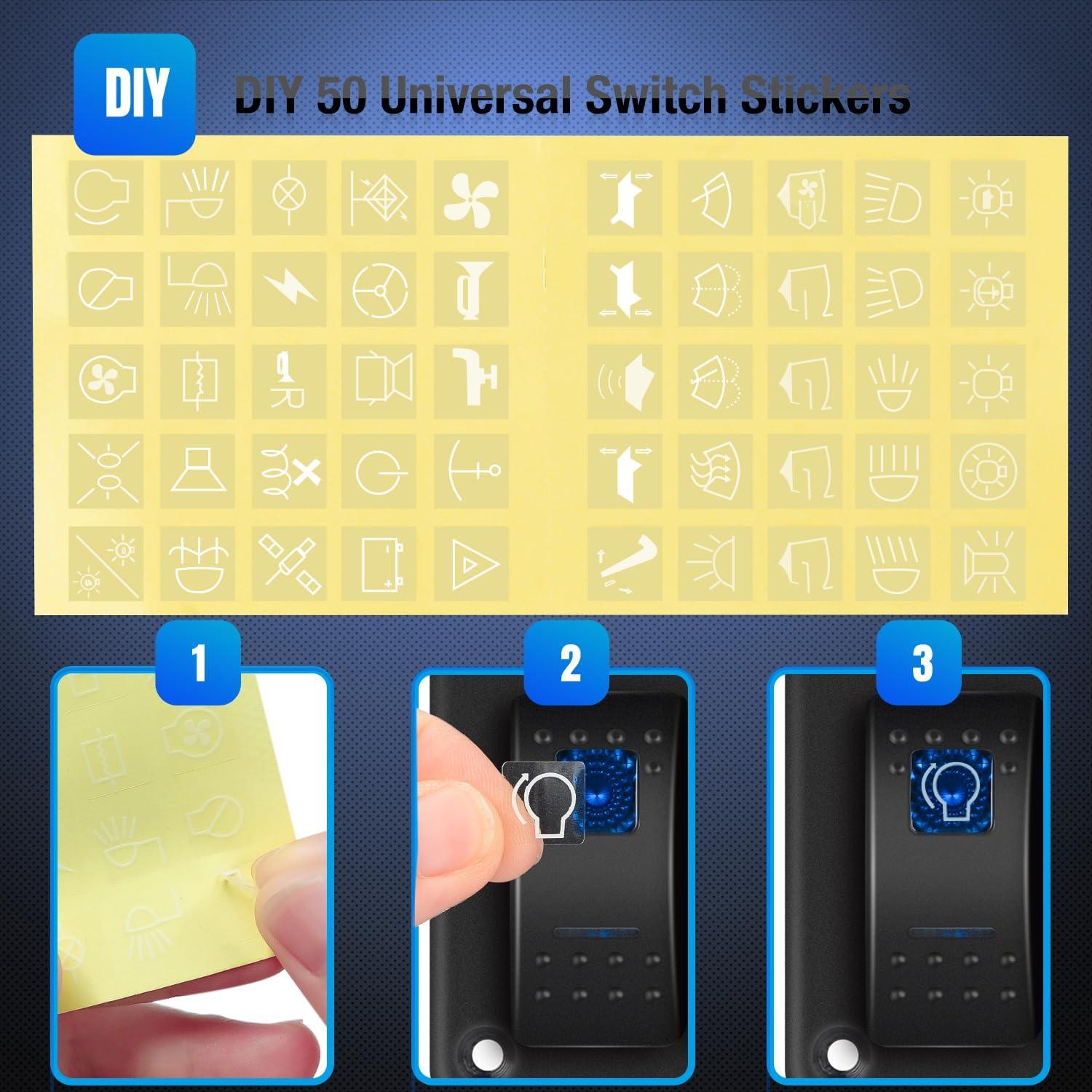 imageNilight 90117G 4 Gang Rocker Switch Panel Waterproof PreWired Aluminum Switch Panel with Dual USB Cigarette Lighter Socket Voltmeter12V24V DC ON Off Switch Panel for Cars Rvs Trucks BlueType C USB Blue