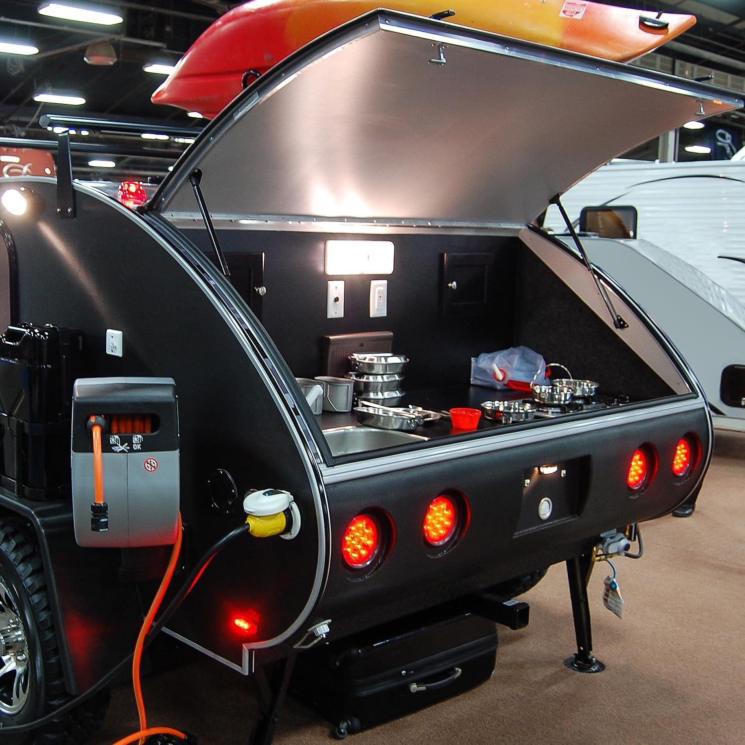 imageNilight TL18 2PCS 4quot Round Red LED Trailer Tail Lights wSurface Mount Grommet Plugs IP67 Stop Brake Turn Tail Lights for Truck Trailer RV JeepRed 2pcs