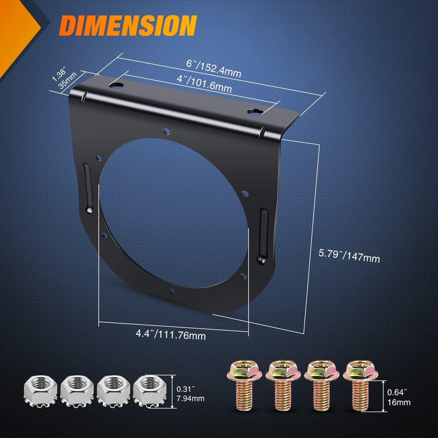 imageNilight TL18 2PCS 4quot Round Red LED Trailer Tail Lights wSurface Mount Grommet Plugs IP67 Stop Brake Turn Tail Lights for Truck Trailer RV JeepRed Brackets 2pcs