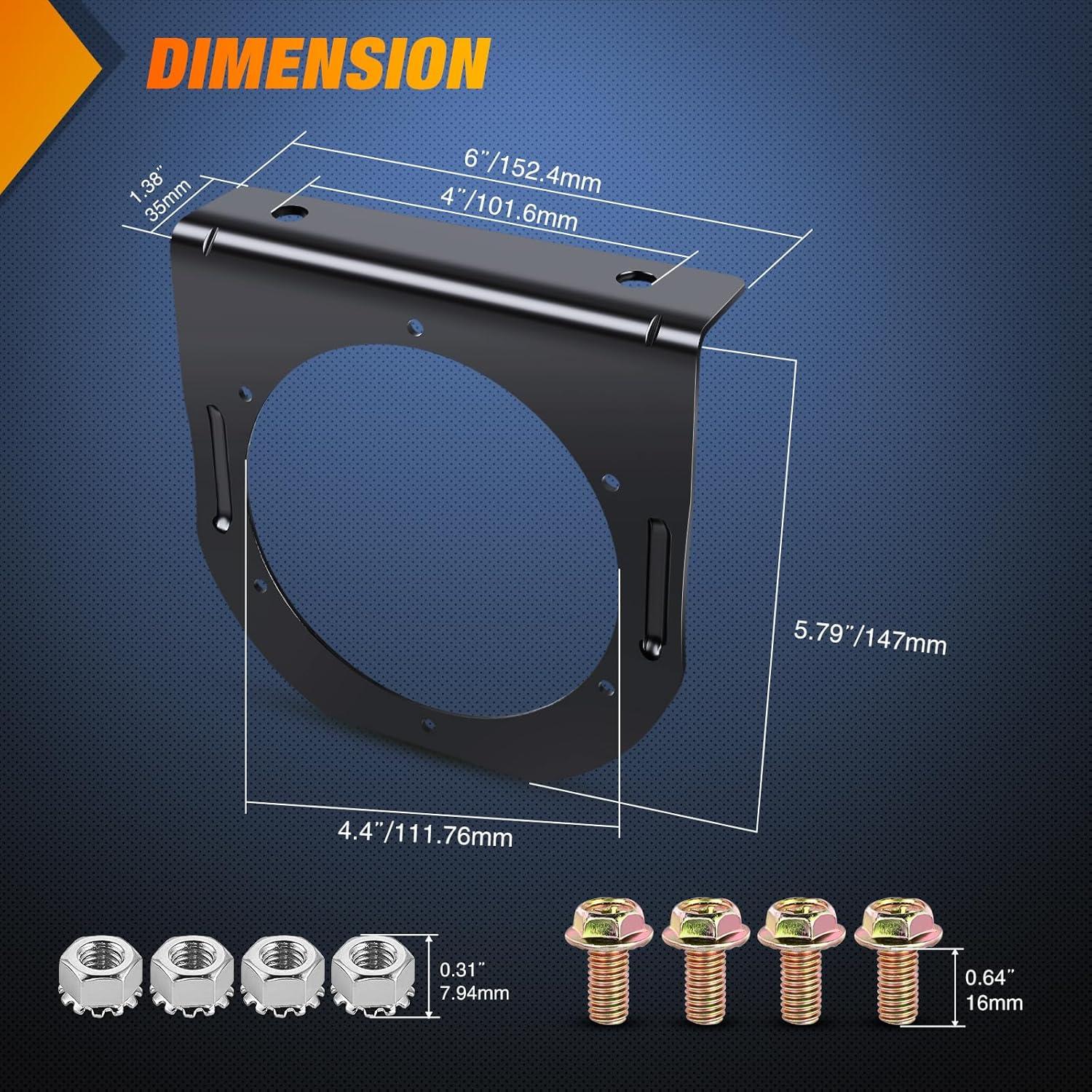 imageNilight TL18 2PCS 4quot Round Red LED Trailer Tail Lights wSurface Mount Grommet Plugs IP67 Stop Brake Turn Tail Lights for Truck Trailer RV JeepWhite Brackets 2pcs