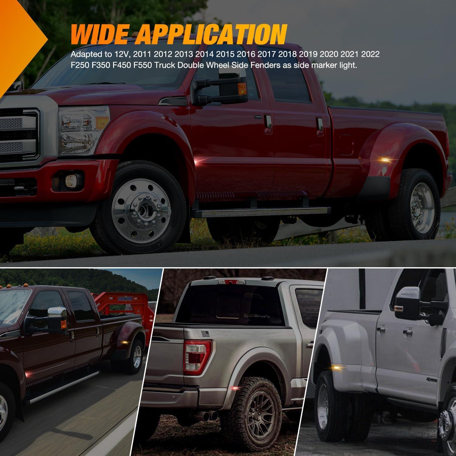 imageNilight 10 PCS Amber Red 38 Inch 6 LED Side Marker Front Rear Indicator Clearance Lamp for 12V Truck Trailer RV Cab Boat Bus LorryAmberRed F250 350 450 550 20112022