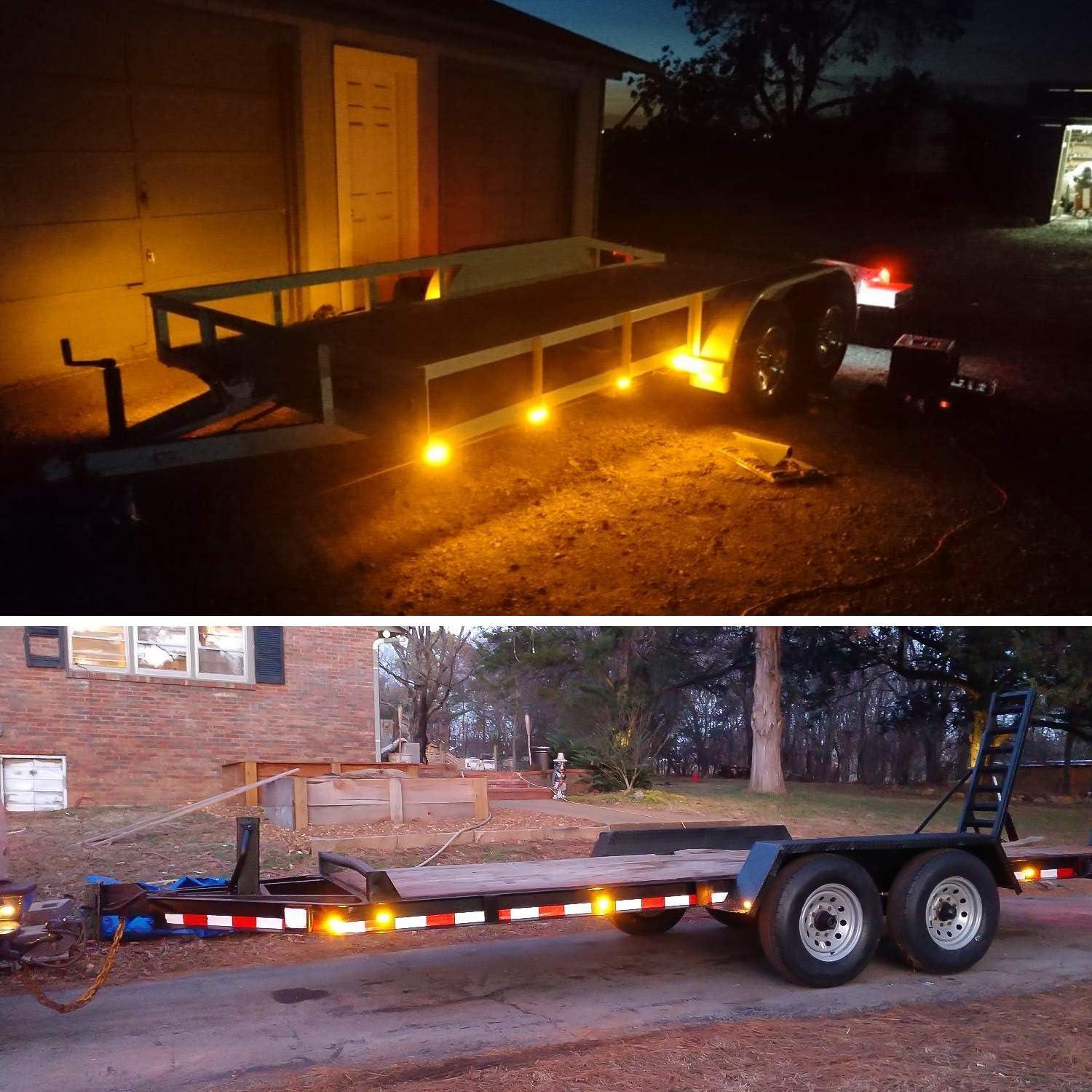 imageNilight 10 PCS Amber Red 38 Inch 6 LED Side Marker Front Rear Indicator Clearance Lamp for 12V Truck Trailer RV Cab Boat Bus LorryAmberRed Universal