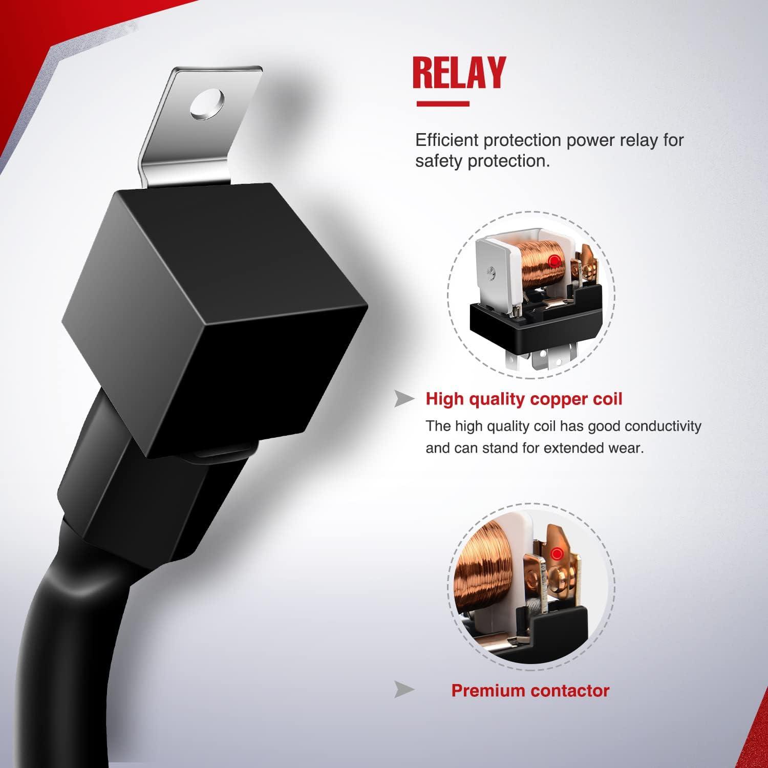 imageNilight 16AWG Wiring Harness Kit 2 Leads Specially Customized for 6 Modes Amber White Strobe Light Bar Off Road LED Work Light 12V On Off Switch Remember and Reset Function 2 Years Warranty Black2 Leads5PIN SwitchWiring Harness