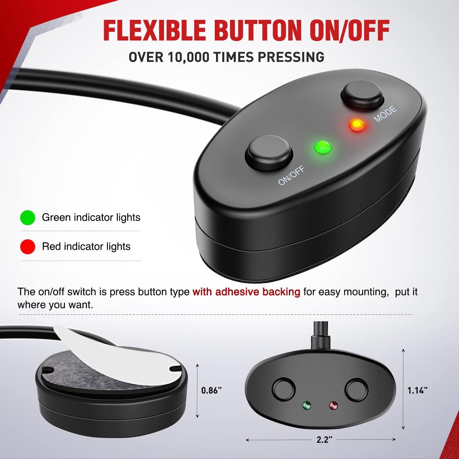 imageNilight 16AWG Wiring Harness Kit 2 Leads Specially Customized for 6 Modes Amber White Strobe Light Bar Off Road LED Work Light 12V On Off Switch Remember and Reset Function 2 Years Warranty Black2 LeadsWiring Harness