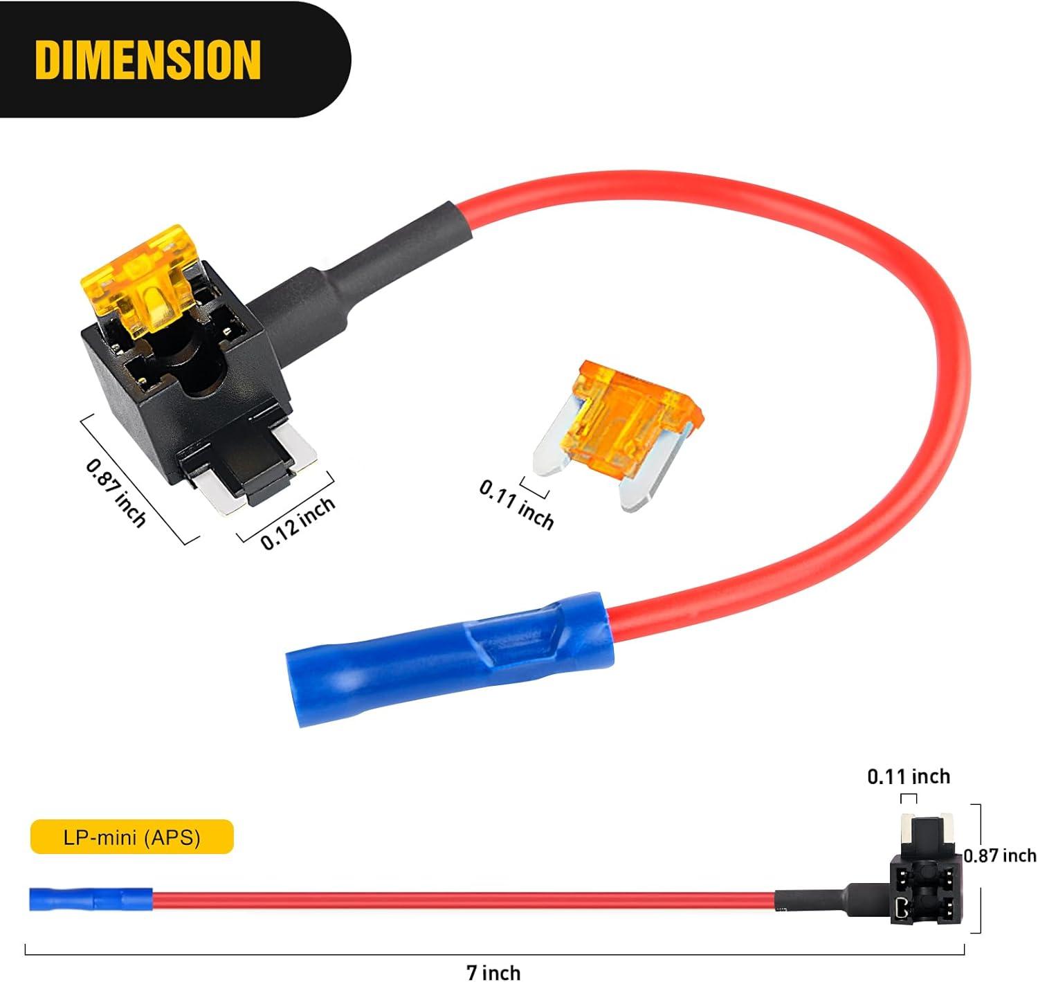 imageNilight 24 Pcs 12V Car AddaCircuit Fuse Tap Holder Standard Mini Micro2 and Low Profile Fuses Taps 4 Types ATO ATC ATM APM for Cars Trucks Boats10Pcs Low Profile Mini