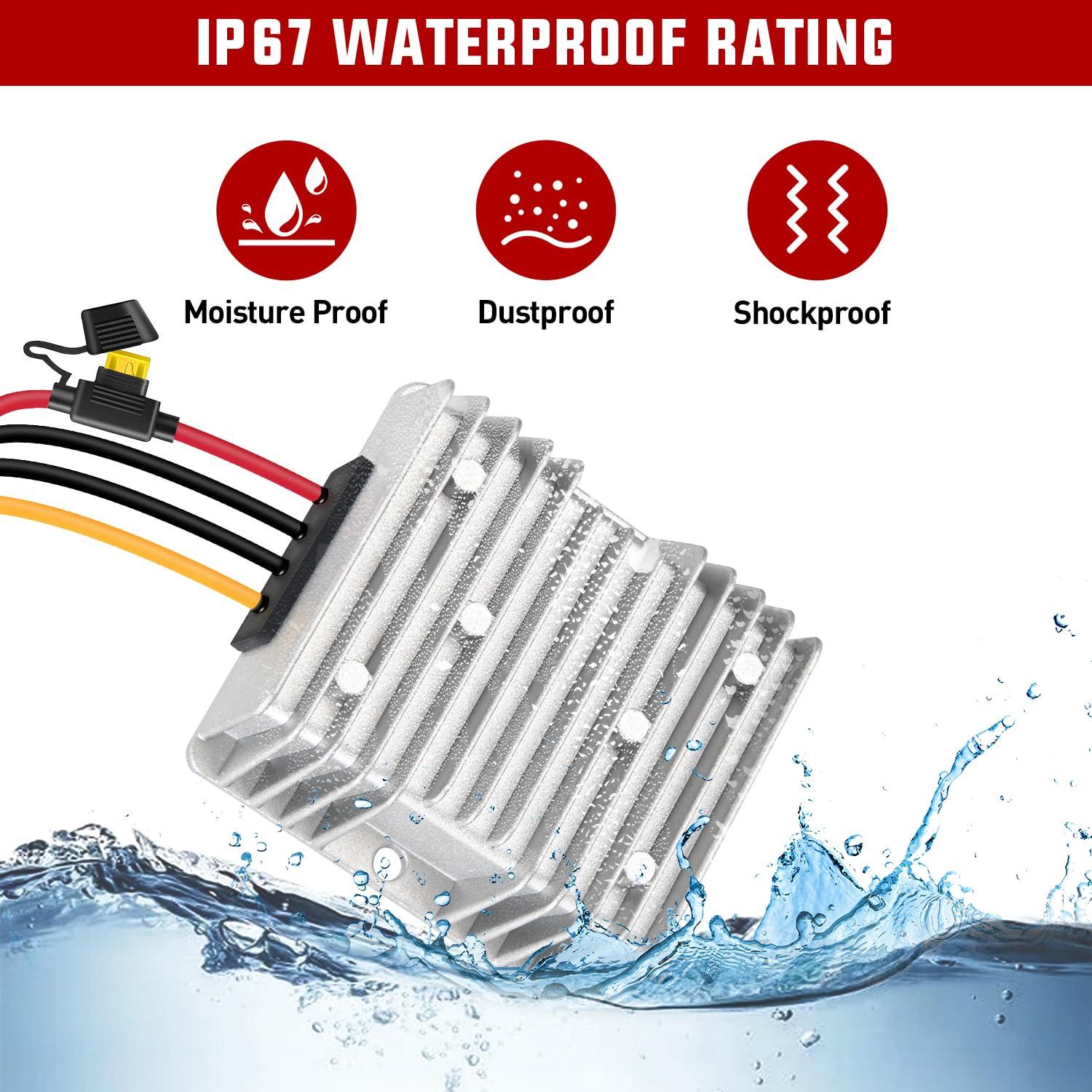 imageNilight 24V to 12V Voltage Converter 120W 10A Regulator Step Down to 12VDC Waterproof DC Convert Reducer Power Supply Transformer Module for Golf Cart Scooters Trucks48V to 12V 20A 240W