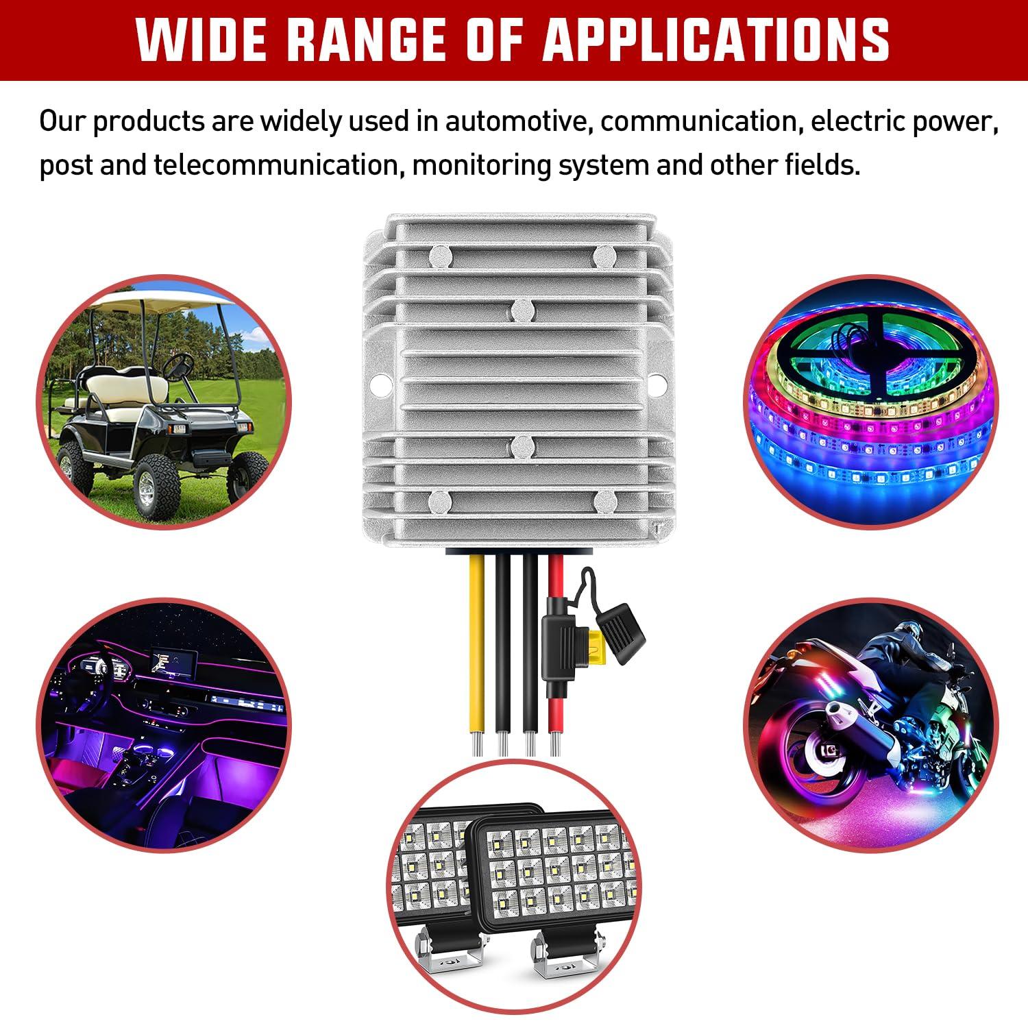 imageNilight 24V to 12V Voltage Converter 120W 10A Regulator Step Down to 12VDC Waterproof DC Convert Reducer Power Supply Transformer Module for Golf Cart Scooters Trucks48V to 12V 20A 240W