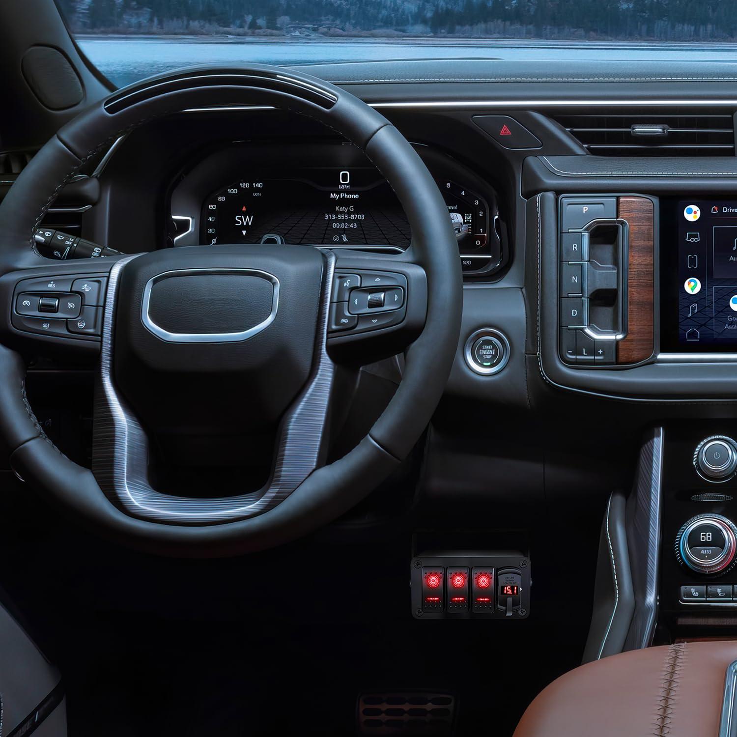 imageNilight 3 Gang Rocker Switch Panel Blue Backlit with PD Type C and USB Charger Voltmeter Waterproof 12V 24V DC Rocker Switch with Night Glow Stickers for Car Trucks Boats RVs2 Years WarrantyBlueBoxRedBox