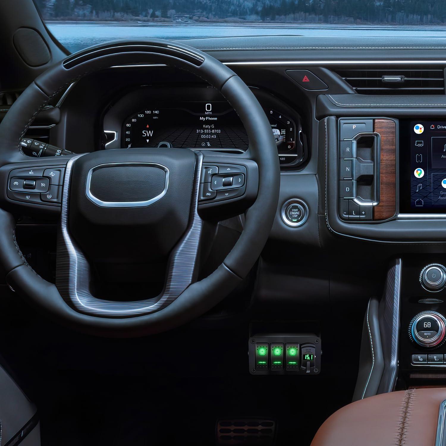 imageNilight 3 Gang Rocker Switch Panel Blue Backlit with PD Type C and USB Charger Voltmeter Waterproof 12V 24V DC Rocker Switch with Night Glow Stickers for Car Trucks Boats RVs2 Years WarrantyBlueBoxGreenBox