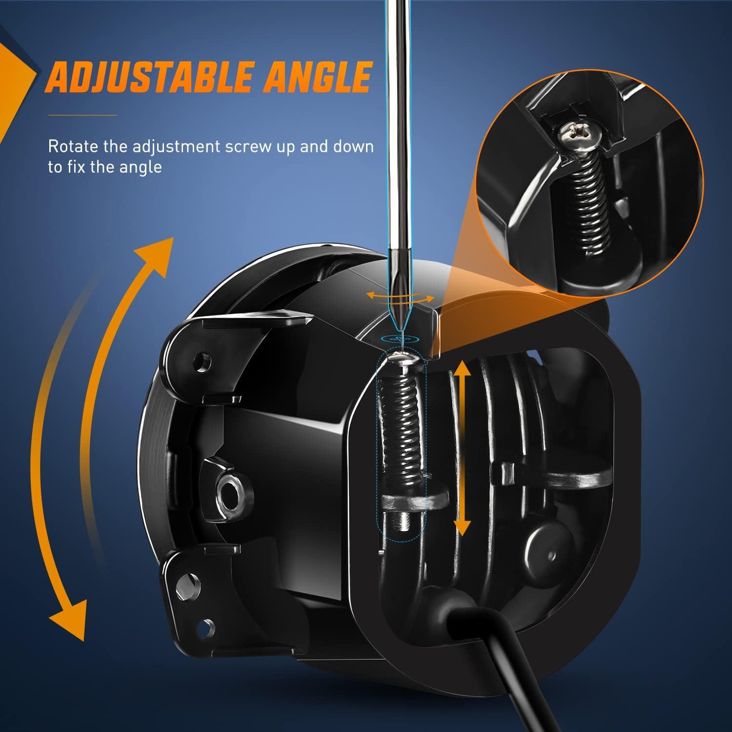 imageNilight 4 Inch LED Fog Light Assembly Compatible with 2007 2008 2009 2010 2011 2012 2013 2014 2015 2016 2017 2018 Jeep Wrangler JK Unlimited JKU wConversion Cable Clear LampsJK Fog Light White 2Pcs