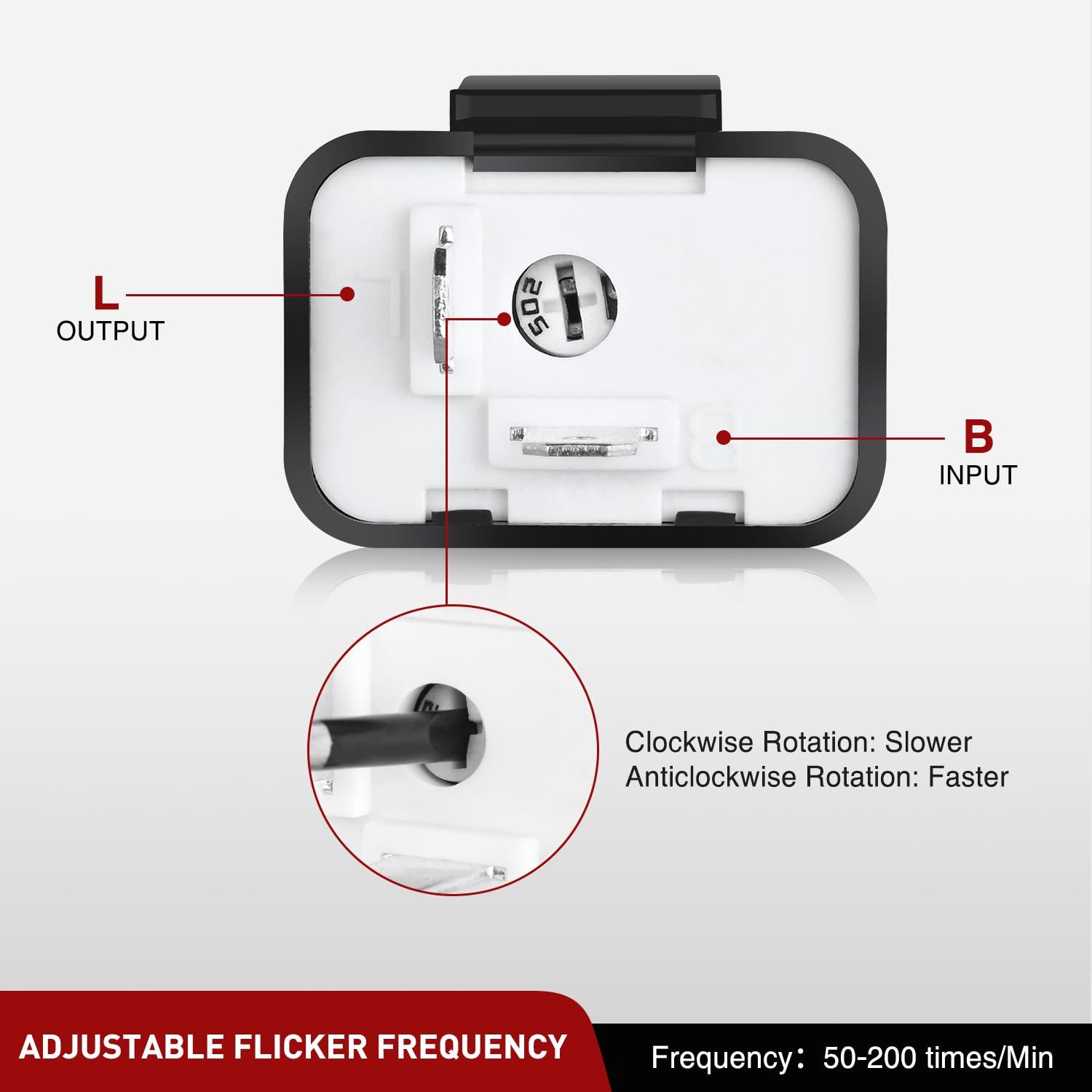 imageNilight 4PCS Flasher Relay Adjustable 2 Pin Electronic Blinker Relay 12V Fixes Motorcycle Turn Signal and Hazard Warn Hyper Blink Flash or No Flash for LED and Halogen Bulbs 2 Years Warranty2 Pin Blinker Relay