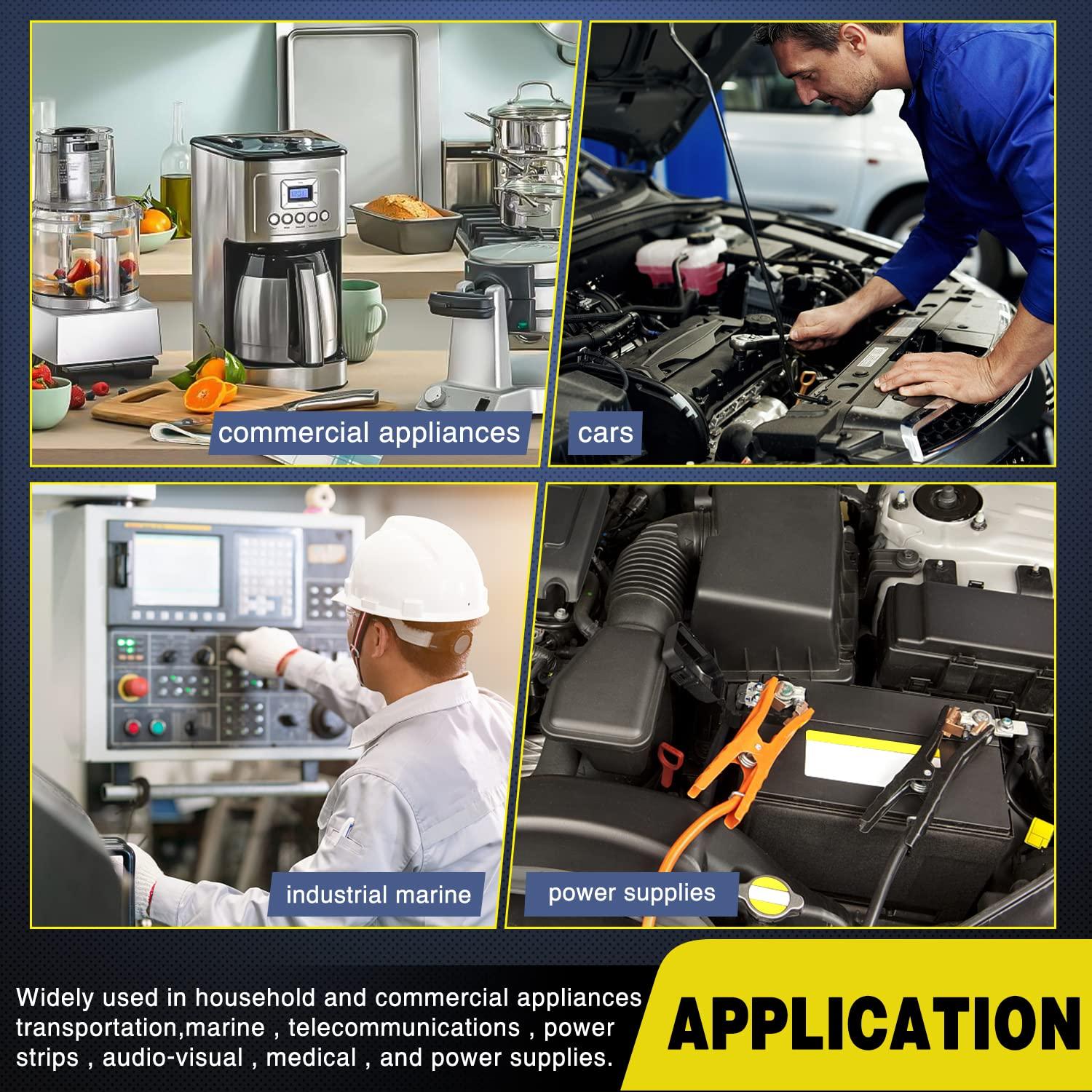 imageNilight 5PCS 10 Amps Thermal Circuit Breaker 125250V AC 65V DC Push Button Manual Reset Overload Protector Waterproof Cap Auto Trip Resettable for Industrial 1224V Auto Cars510152030Amp5Pcs