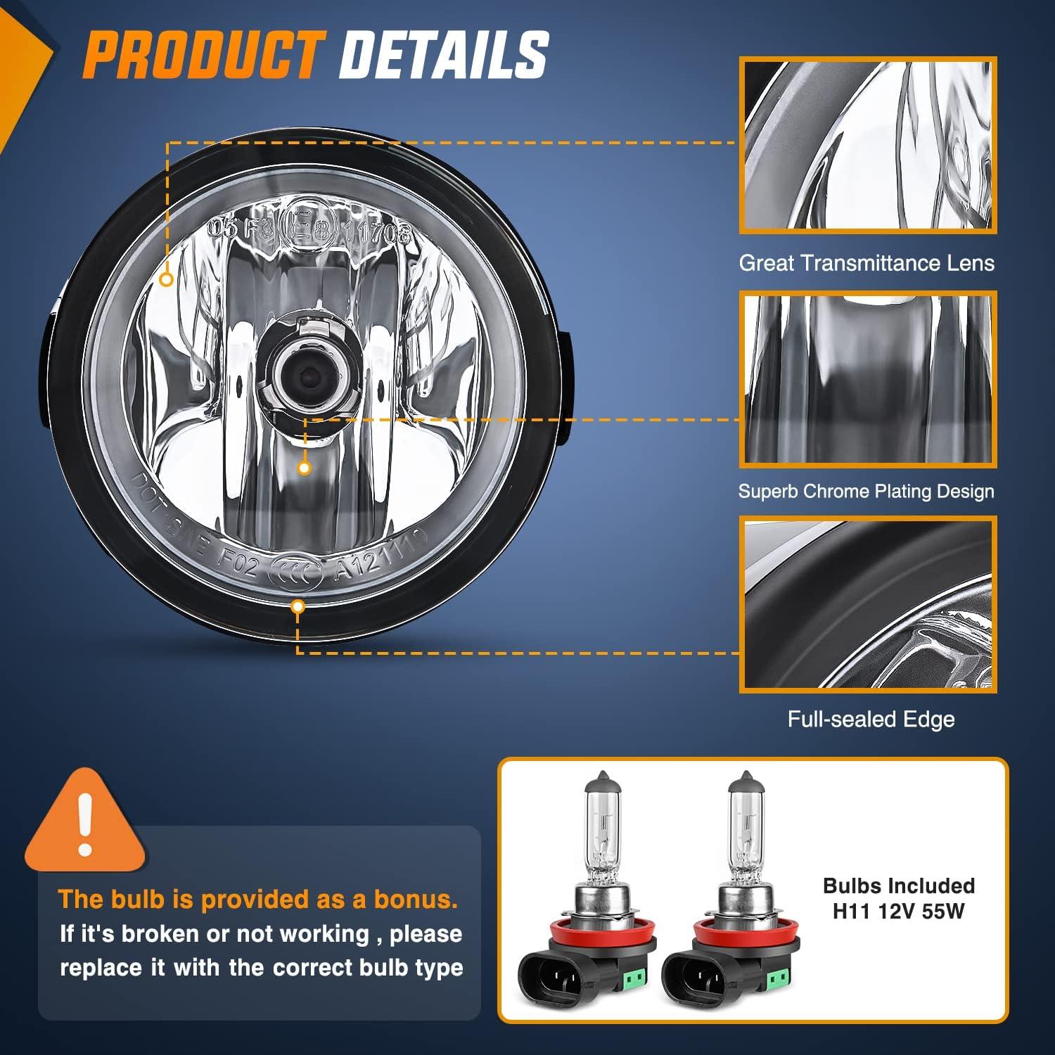 imageNilight Fog Light Compatible with 2007 2008 2009 2010 2011 2012 2013 2014 2015 2016 2017 2018 2019 Nissan Altima Versa Note Maxima Pathfinder Infiniti QX60 M35 M45 G37 JX35Black
