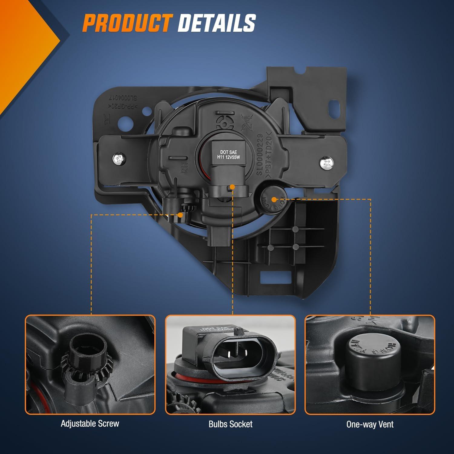 imageNilight Fog Light Compatible with 2007 2008 2009 2010 2011 2012 2013 2014 2015 2016 2017 2018 2019 Nissan Altima Versa Note Maxima Pathfinder Infiniti QX60 M35 M45 G37 JX3520092014 Nissan Maxima