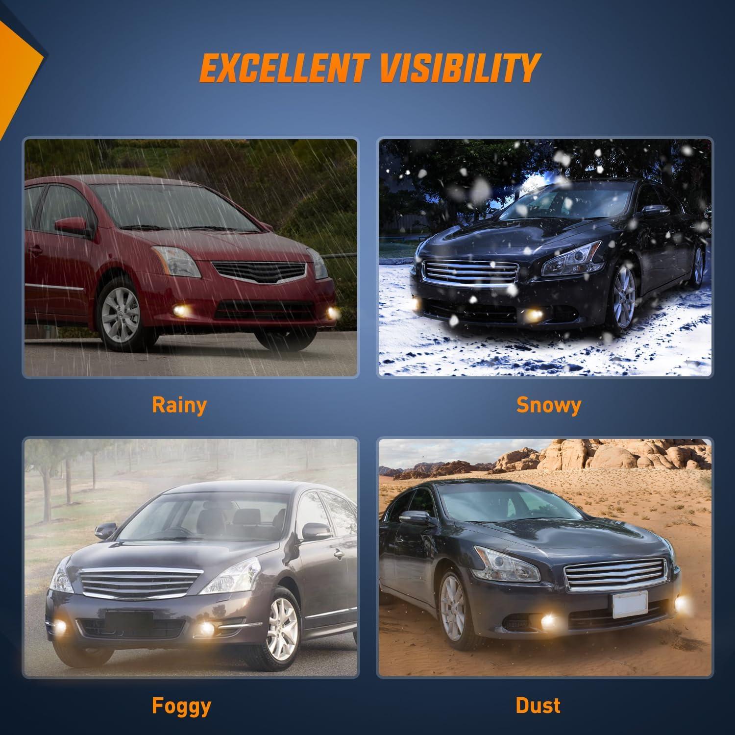 imageNilight Fog Light Compatible with 2007 2008 2009 2010 2011 2012 2013 2014 2015 2016 2017 2018 2019 Nissan Altima Versa Note Maxima Pathfinder Infiniti QX60 M35 M45 G37 JX3520092014 Nissan Maxima