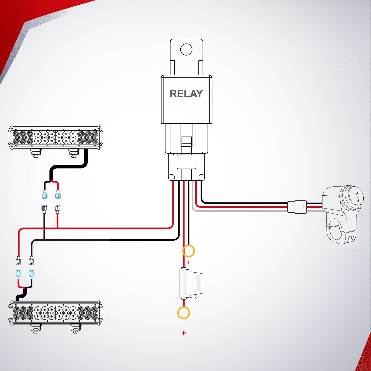 imageNilight LED Light Bar Wiring Harness Kit Motorcycle Handlebar Push Button Switch 16AWG 2 Leads 12V On Off for ATV UTV Driving Lights 78inchMotorcycle Handlebar Switch Wiring2 Leads
