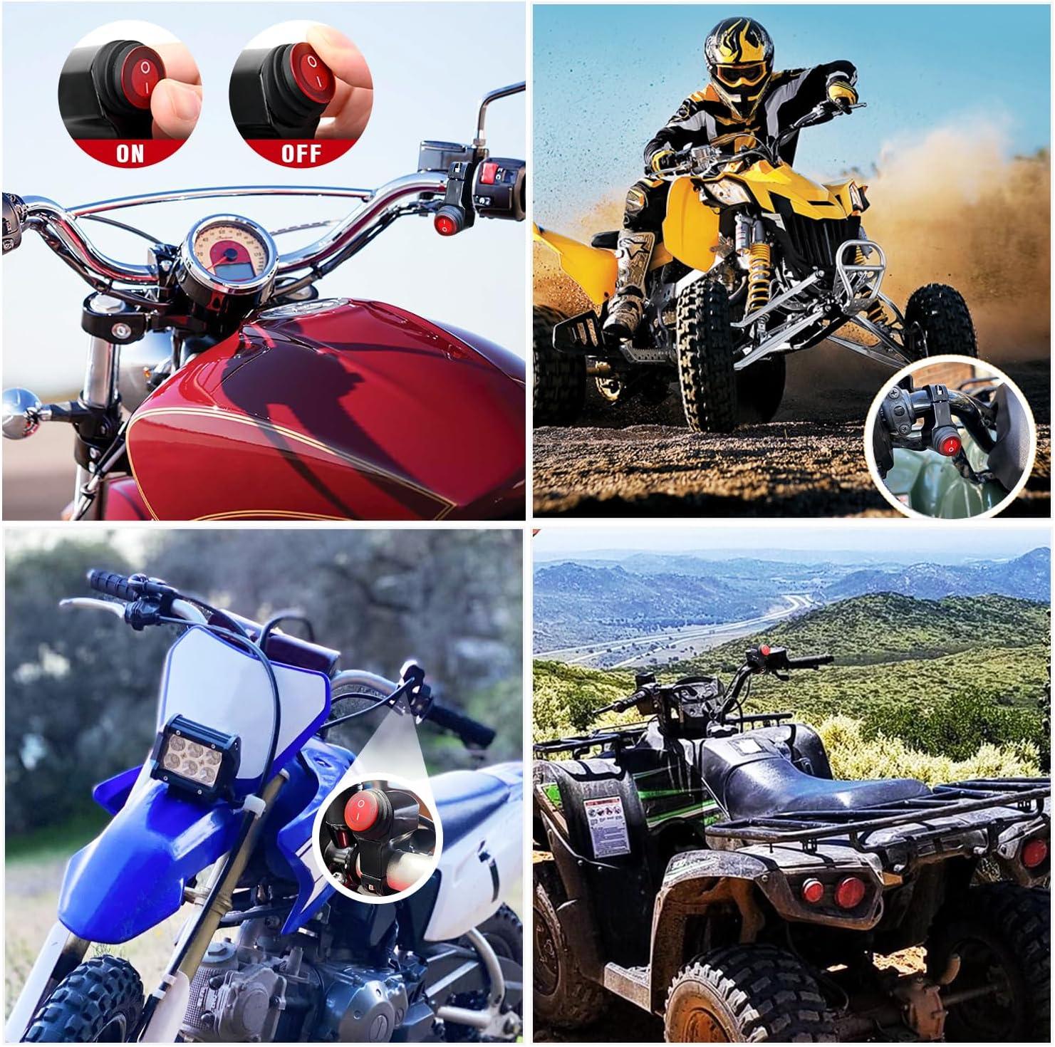 imageNilight LED Light Bar Wiring Harness Kit Motorcycle Handlebar Push Button Switch 16AWG 2 Leads 12V On Off for ATV UTV Driving Lights 78inchMotorcycle Handlebar Switch Wiring2 Leads