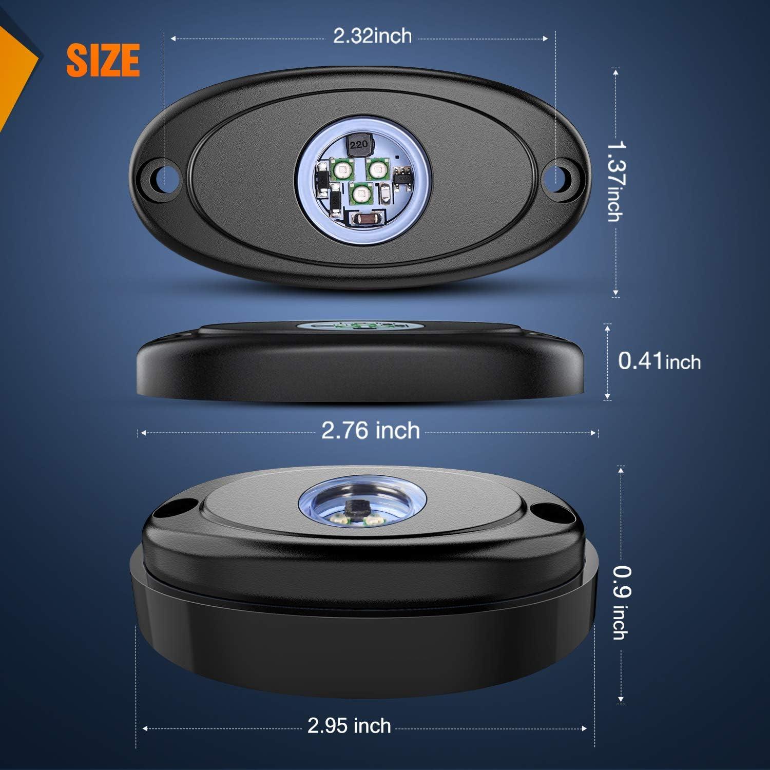 imageNilight LED Rock Light 4PCS Underglow Wheel Well Pods Waterproof Exterior Underbody Roof Rack Side Lamps for Car Truck Pickups ATV UTV SUV Motorcycle Boat White ColorGreen