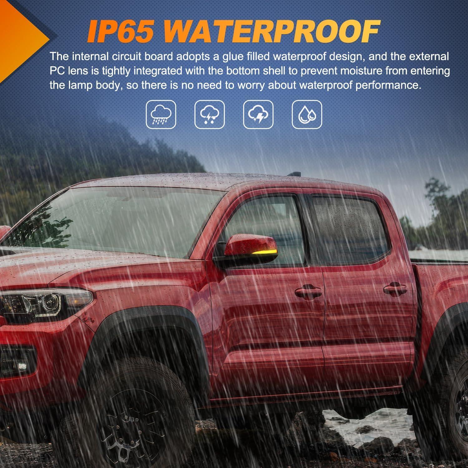 imageNilight Side Mirror Marker Light Switchback White Parking Amber Turn Signals Lights Smoked Lens Plug and Play Compatible With Ford F150 Raptor Expedition 20062008 Lincoln Mark LTToyota 20162022 Tacoma20192022 RAV420202022 Highlander