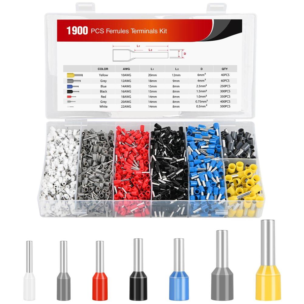 imageNilight  50027R 250 PCS Heat Shrink Spade Connectors Quick Disconnect Wire Connectors Electrical Spade Terminals Heat Shrink Fully Insulated Male and Female Wire Spade Connectors2 Years Warranty1900PCS Wire Ferrules Terminals
