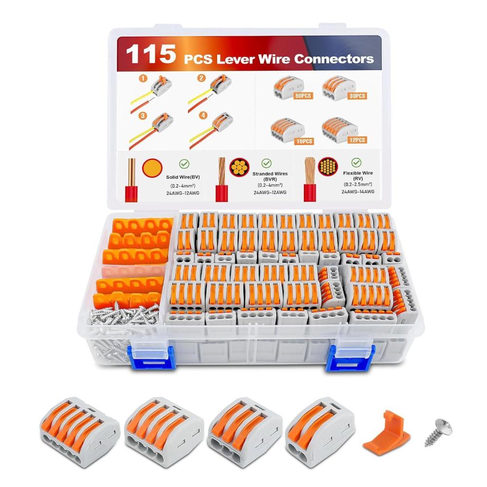 imageNilight 50036R Closed End Crimp Terminal 300 pcs 221616141210 Gauge Nylon Wire Connector Kit2 Years Warranty115Pcs Lever Wire Connectors