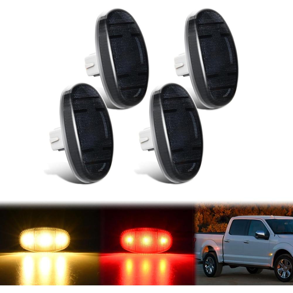 imageNilight 10 PCS Amber Red 38 Inch 6 LED Side Marker Front Rear Indicator Clearance Lamp for 12V Truck Trailer RV Cab Boat Bus LorrySmoked AmberRed F250 350 450 550 20112022