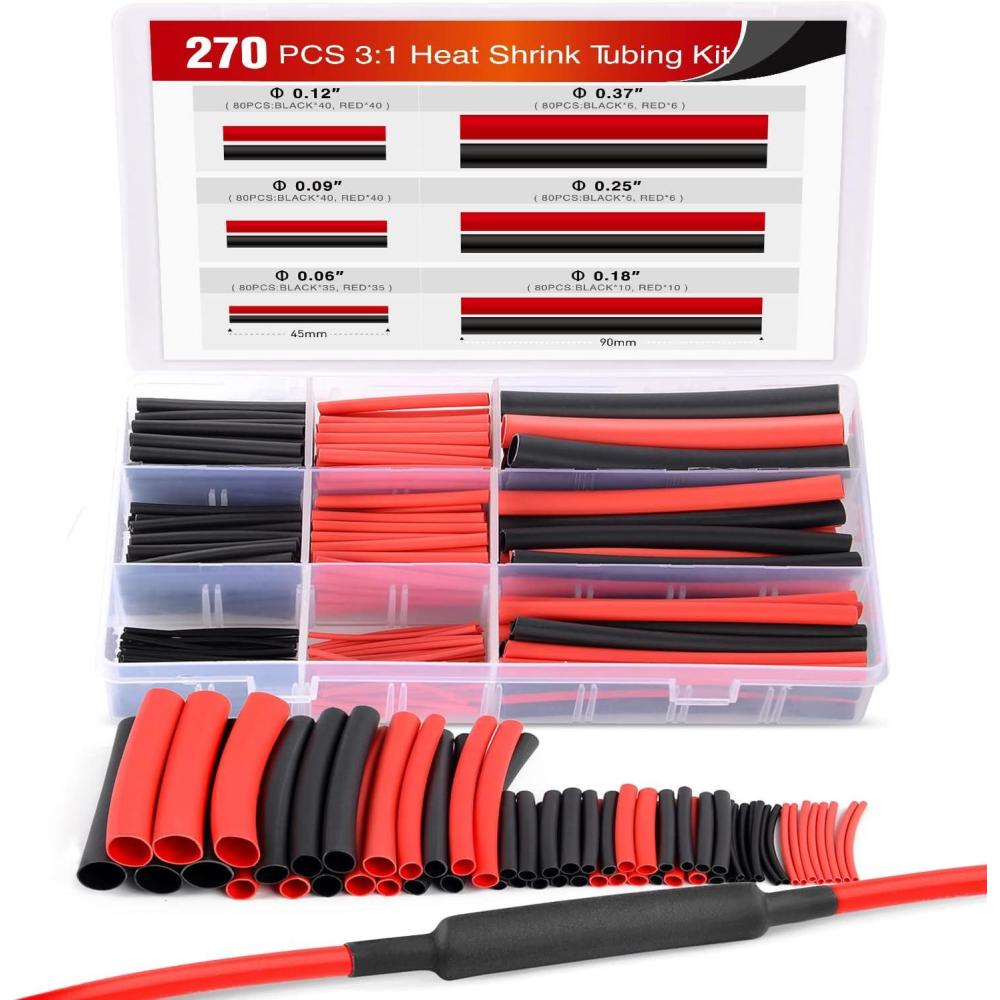 imageNilight 270 pcs 31 Dual Wall Adhesive Heat Shrink Tubing kit 6 SizesDia 116quot 332quot 18quot 316quot 14quot Best Cable Sleeve Tube Assortment 2 Years Warranty