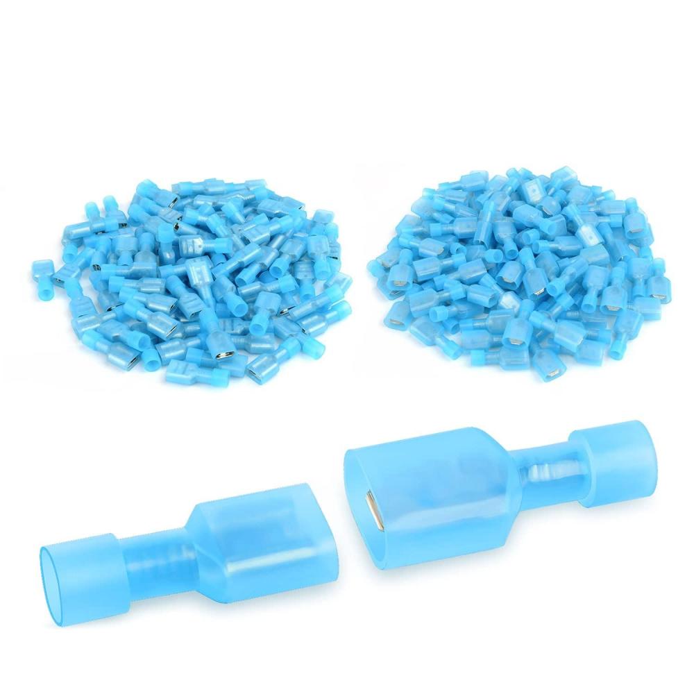 imageNilight 400 Pcs Spade Terminals Nylon Quick Disconnect Male and Female Connectors Electrical Insulated Wire Crimp Assortment Kit200PCS Spade Terminal