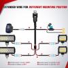Nilight – 10012W LED Light Bar Wiring Harness Kit REAR LIGHTS 12V 5Pin Rocker Switch Laser On off Waterproof Switch Power Relay Blade Fuse-2 Lead,2 Years Warranty Black(LED Pod Lights Wiring-4 Leads)