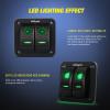 Nilight – 90109D 4 Gang Aluminum Rocker Switch Panel Toggle Dash 5 Pin ON/Off Pre-Wired Rocker Switch Blue Backlit Switch for Automotive Car Marine Boat RV,2 Years Warranty(Green)
