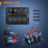 Nilight – 90117G 4 Gang Rocker Switch Panel Waterproof Pre-Wired Aluminum Switch Panel with Dual USB Cigarette Lighter Socket Voltmeter12V-24V DC ON Off Switch Panel for Cars Rvs Trucks, Blue(Power Control Blue)