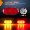 Nilight 10 PCS Amber Red 3.8 Inch 6 LED Side Marker Front Rear Indicator Clearance Lamp for 12V Truck Trailer RV Cab Boat Bus Lorry(Amber/Red -F250 350 450 550 2011-2022)