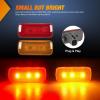 Nilight 10 PCS Amber Red 3.8 Inch 6 LED Side Marker Front Rear Indicator Clearance Lamp for 12V Truck Trailer RV Cab Boat Bus Lorry(Amber/Red -Ram 2500 3500 2010-2018)
