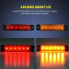 Nilight 10 PCS Amber Red 3.8 Inch 6 LED Side Marker Front Rear Indicator Clearance Lamp for 12V Truck Trailer RV Cab Boat Bus Lorry(Amber/Red -Universal)