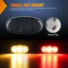 Nilight 10 PCS Amber Red 3.8 Inch 6 LED Side Marker Front Rear Indicator Clearance Lamp for 12V Truck Trailer RV Cab Boat Bus Lorry(Smoked Amber/Red -F250 350 450 550 2011-2022)
