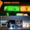 Nilight 12 Inch Roof Top Strobe Lights 48LED Hazard Light Emergency Safety Warning LED Flashing Bar Magnetic Mount 12V 24V Cars Trucks Tractors Snow Plows Construction Vehicles(Amber and Green)
