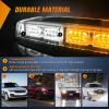 Nilight 12 Inch Roof Top Strobe Lights 48LED Hazard Light Emergency Safety Warning LED Flashing Bar Magnetic Mount 12V 24V Cars Trucks Tractors Snow Plows Construction Vehicles(Amber and White)