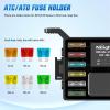 Nilight 12V Fuse Relay Box 6 Relays 6 Slots ATC ATO Blade Fuse Holder 4Pin 5Pin Terminal 40A Relay Waterproof Block Kit Universal for Automotive Car Truck Camper Marine Boat(Fuse and Relay Block)