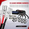 Nilight 16AWG LED Light Bar Wiring Harness Kit 12V On/Off 3 Gang LED Pod Lights Rocker Switch Panel Power Relay Fuse 5Pin Toggle for Cars Boat ATV Trucks-6 Leads(5Gang Rocker Switch 16AWG Wiring Harness)
