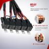 Nilight 16AWG LED Light Bar Wiring Harness Kit 12V On/Off 3 Gang LED Pod Lights Rocker Switch Panel Power Relay Fuse 5Pin Toggle for Cars Boat ATV Trucks-6 Leads(5Gang Rocker Switch 16AWG Wiring Harness)
