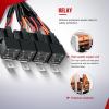 Nilight 16AWG LED Light Bar Wiring Harness Kit 12V On/Off 3 Gang LED Pod Lights Rocker Switch Panel Power Relay Fuse 5Pin Toggle for Cars Boat ATV Trucks-6 Leads(4Gang Rocker Switch 16AWG Wiring Harness)