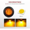 Nilight 2.5Inch Round Marker Light 4PCS Red 13LED Clearance Lights Flush Mount with Plug Grommet Pigtail Hardwired DOT Compliant for 12V Truck Trailer Tractor Buses Vans Boat(Red+Amber 10cs)