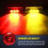 Nilight 2PCS 3.9 Inch Front Rear Side Marker Lights 3 LED Amber Clearance Indicator Lamp Waterproof Sealed Surface Mounted for 12V Truck Trailer Camper RV(Amber Red 10Pcs)