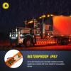 Nilight 2PCS 3.9 Inch Front Rear Side Marker Lights 3 LED Amber Clearance Indicator Lamp Waterproof Sealed Surface Mounted for 12V Truck Trailer Camper RV(Amber Red 10Pcs)