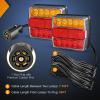 Nilight 2PCS Trailer Tail Light Kit 40 LED Running Brake Turn Signals Reverse lights Waterproof for 10-30V Truck RV UTV Camper Van Boat(Magnetic Trailer Lights 7 Pin)