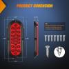 Nilight 2PCS Trailer Tail Light Kit 40 LED Running Brake Turn Signals Reverse lights Waterproof for 10-30V Truck RV UTV Camper Van Boat(Red 24LED Lights Screws 2Pcs)