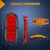 Nilight 2PCS Trailer Tail Light Kit 40 LED Running Brake Turn Signals Reverse lights Waterproof for 10-30V Truck RV UTV Camper Van Boat(Tail Lights Screws w/Marker Light)